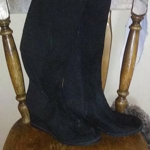 Black suede Thigh highs